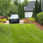 Before and after landscape maintenance project in Brentwood TN