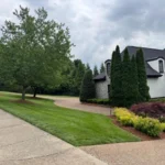 Before and after landscape maintenance project in Brentwood TN