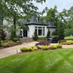 Before and after landscape maintenance project in Brentwood TN